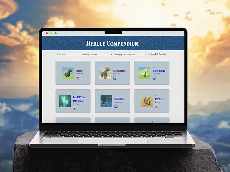 Hyrule Compendium Vue.js